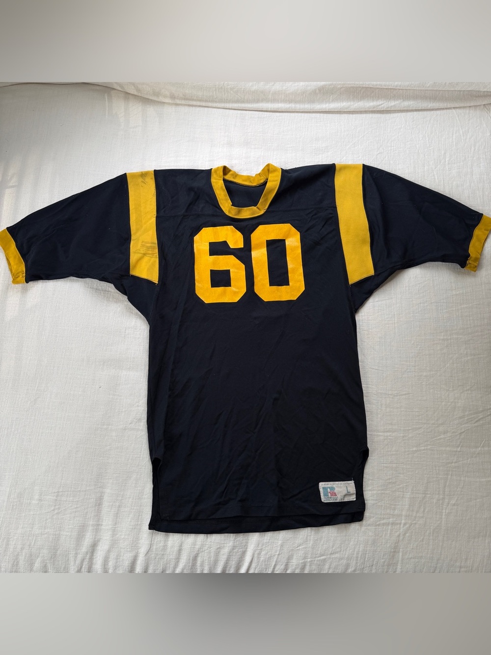 Vintage 80s Russell Athletic Football Jersey #60 E-Hawks Navy Gold L